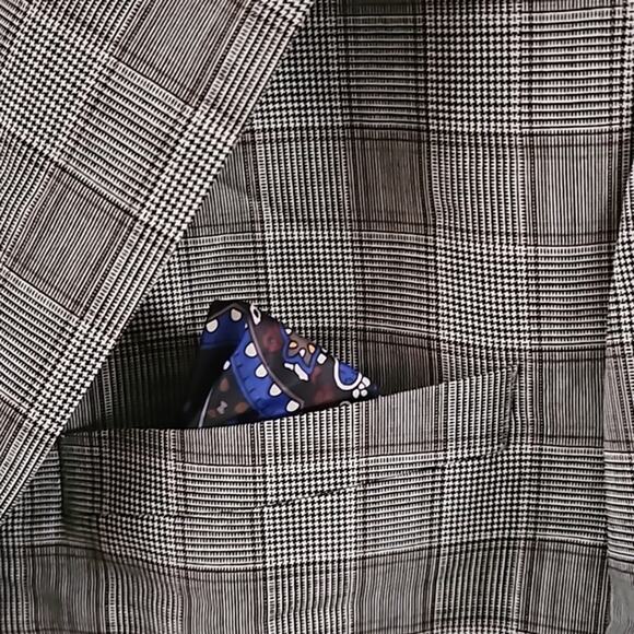 Tallia Verdello Slim-Fit Wool Blend Suit Separate Jacket Cream/Brown Size 36 - Picture 4 of 9